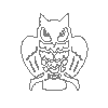PC-1408 Owl papercutting pattern
